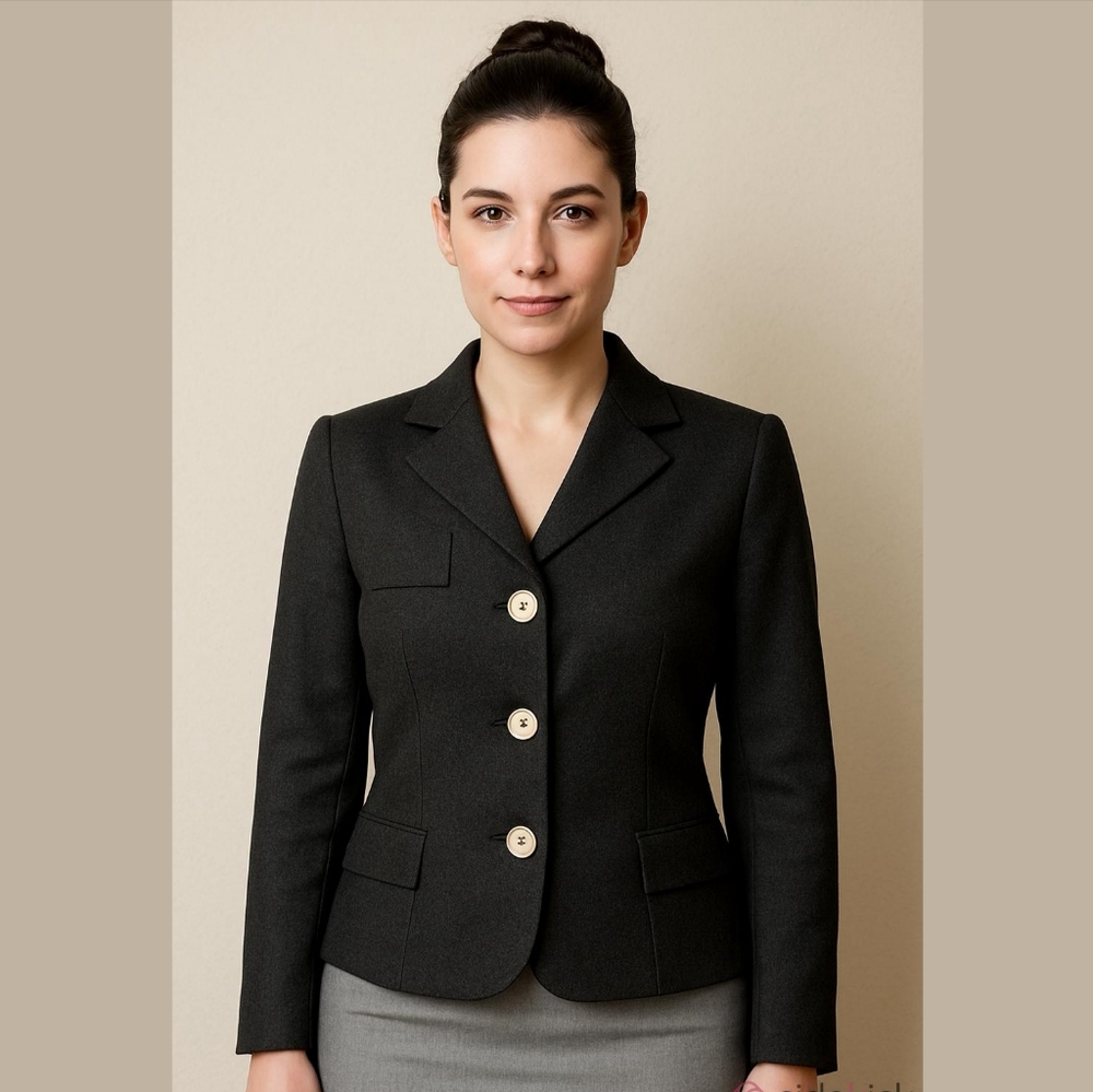 Vintage 60s Charcoal Grey blazer jacket Size 8